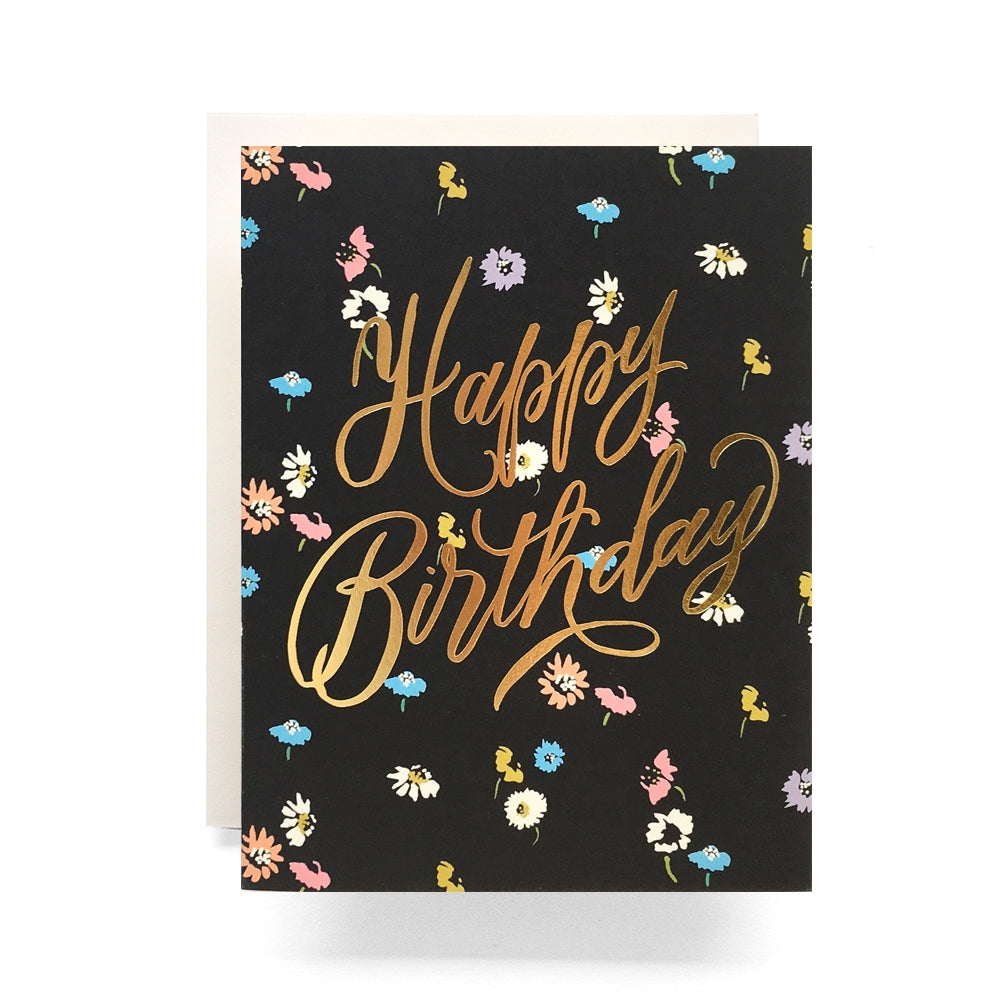 Disty Floral Birthday Greeting Card