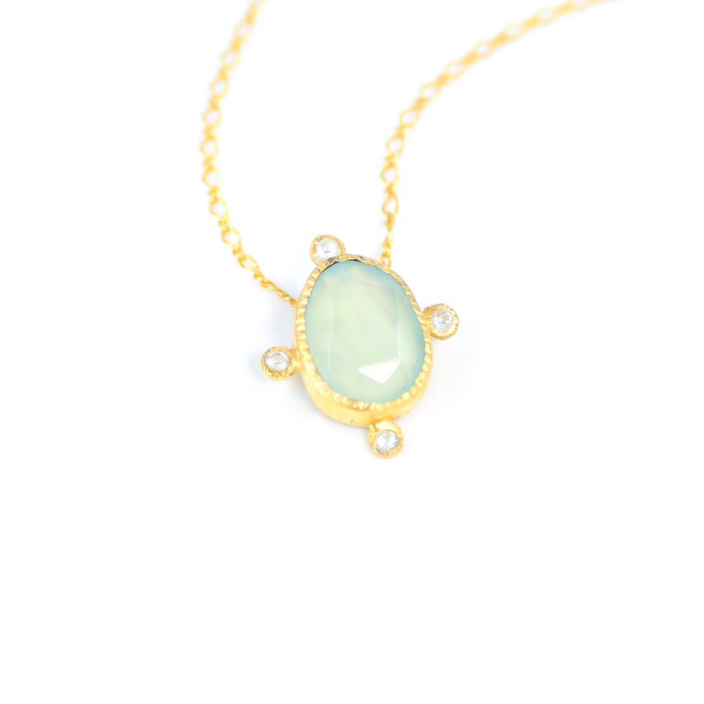 Sky Blue Chalcedony and Apatite necklace – Rubarb Jewelry