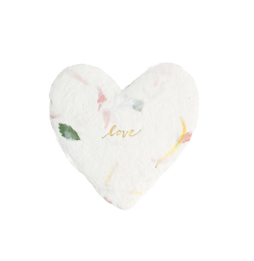 Love Petite Foiled Handmade Paper Note Card/Gift Tag