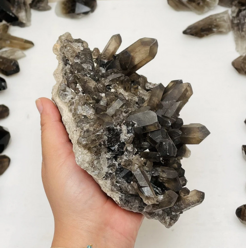 Smoky Quartz Cluster 6.1 oz, Raw Natural Untreated, Unheated Smokey Quartz,  Self Standing at best price in Ahmedabad